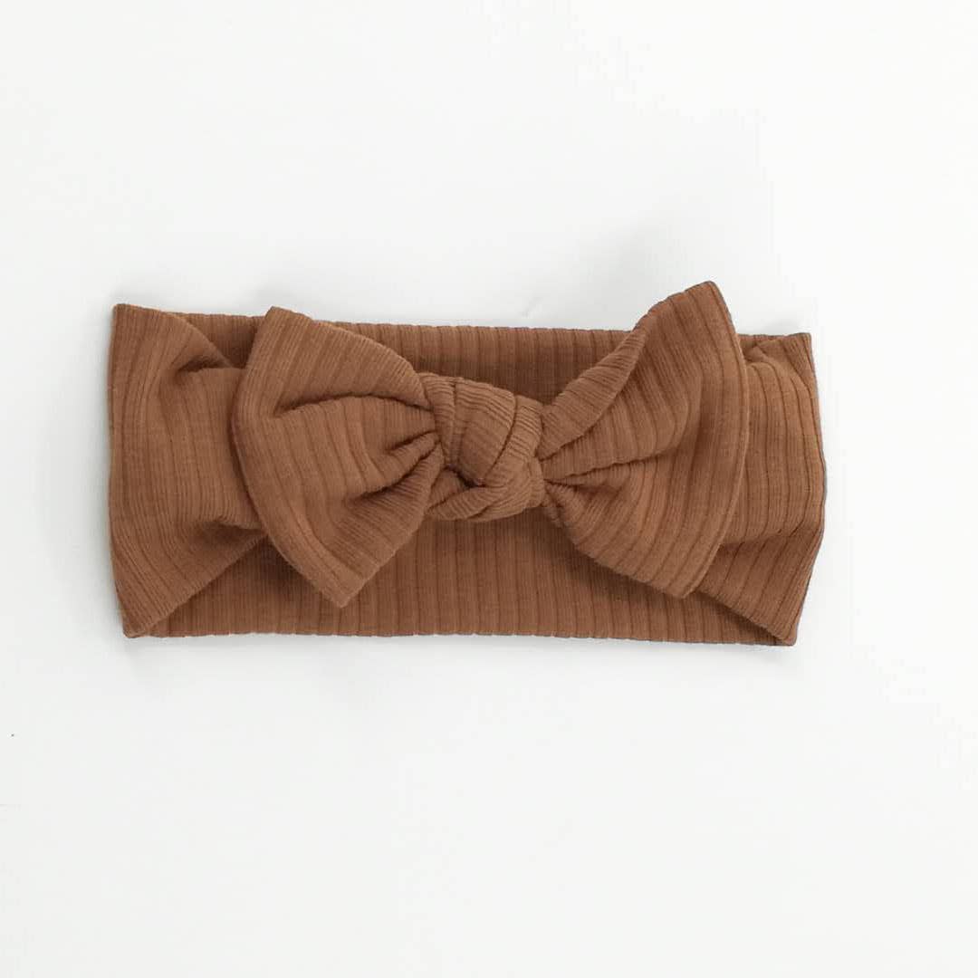 Organic cotton- Ribbed Bow-Burnt Umber