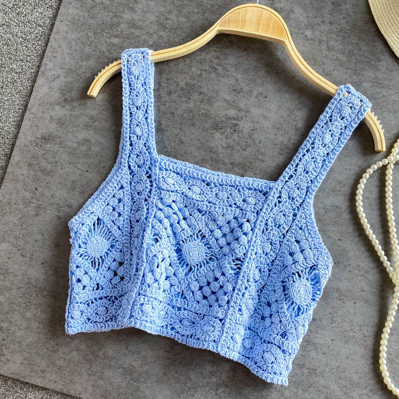 Crosa - Vintage Crochet Design Camisole - A Perfect Summer Top Tank