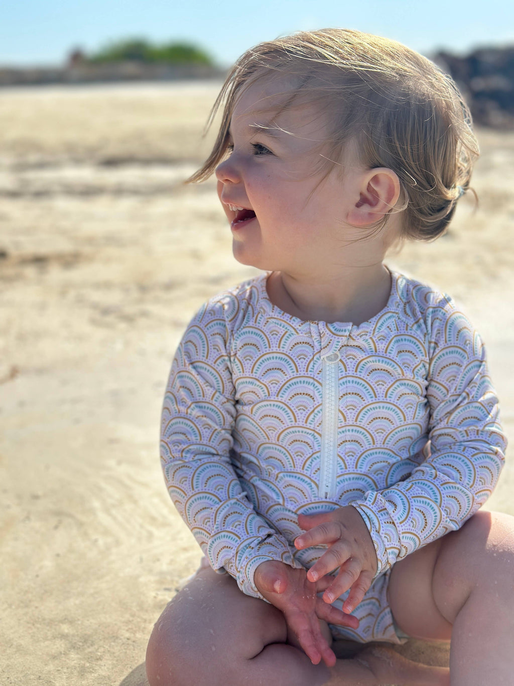 Boho Rainbows Long Sleeve Swimsuit