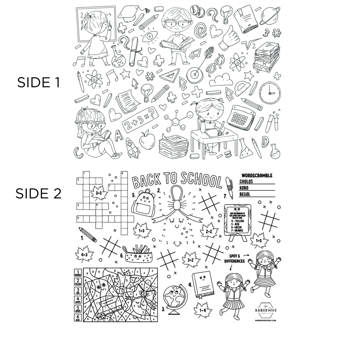Silicone Reusable Coloring Placemat