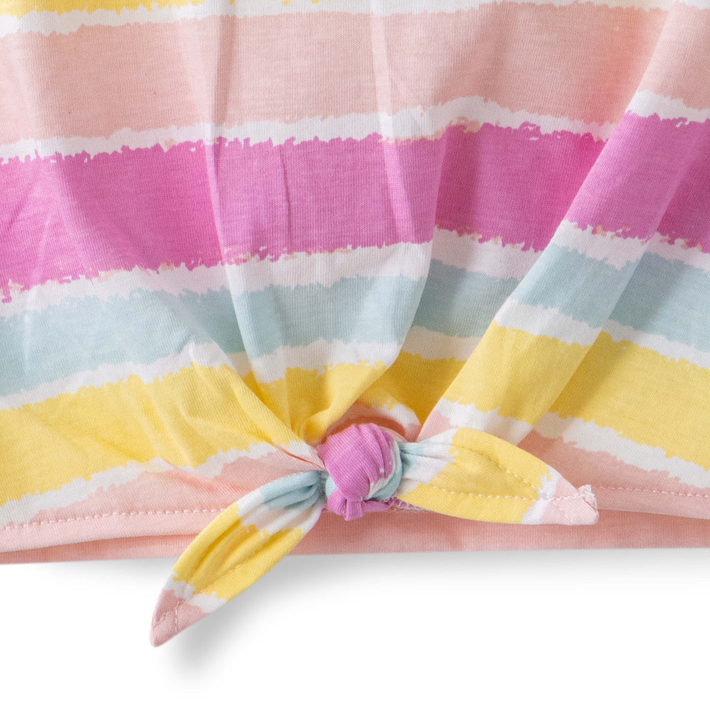 Organic Toddler Girls’ Floral & Striped Sleeveless Top Set