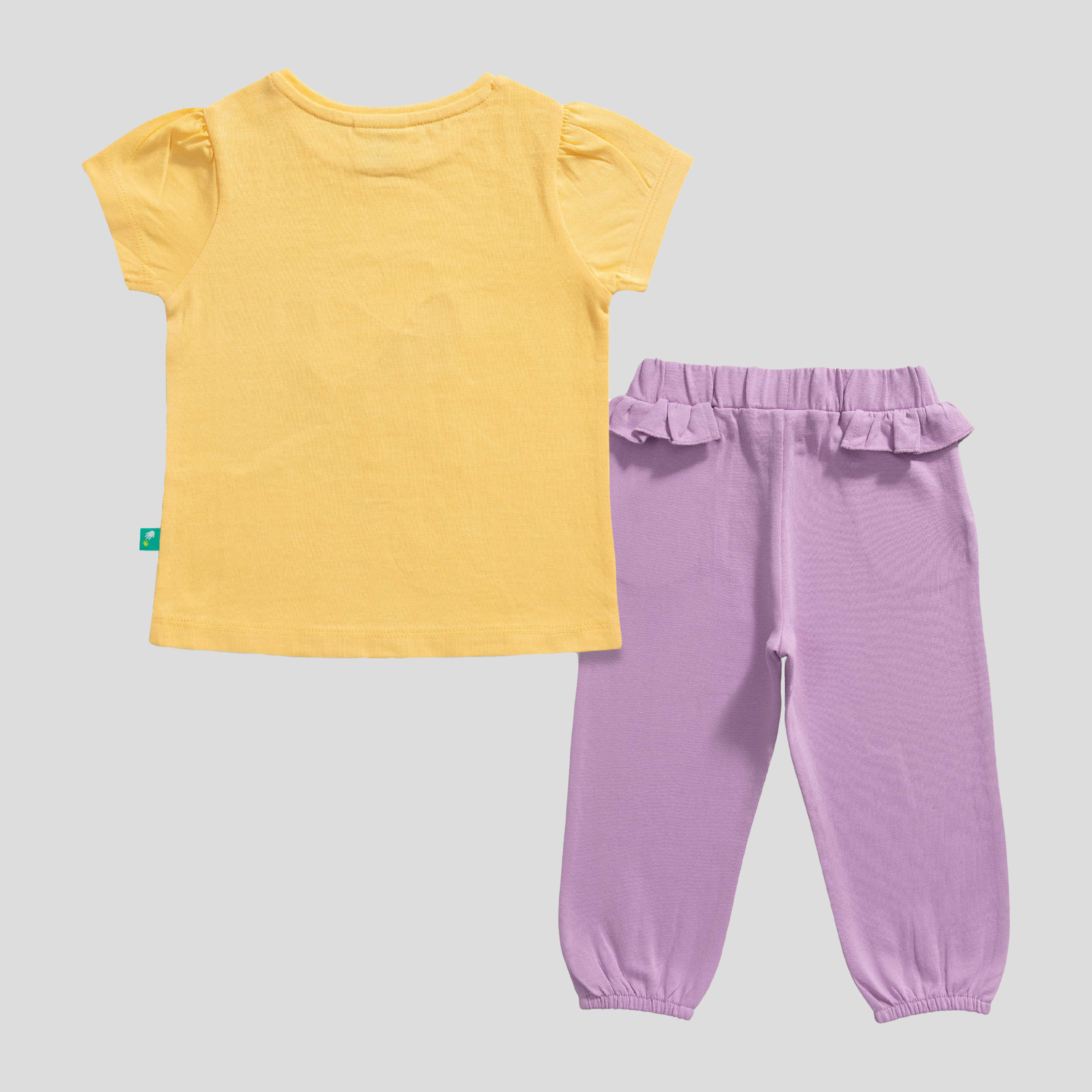 Puff Sleeve Tee & Ruffled Jogger Set for Toddlers