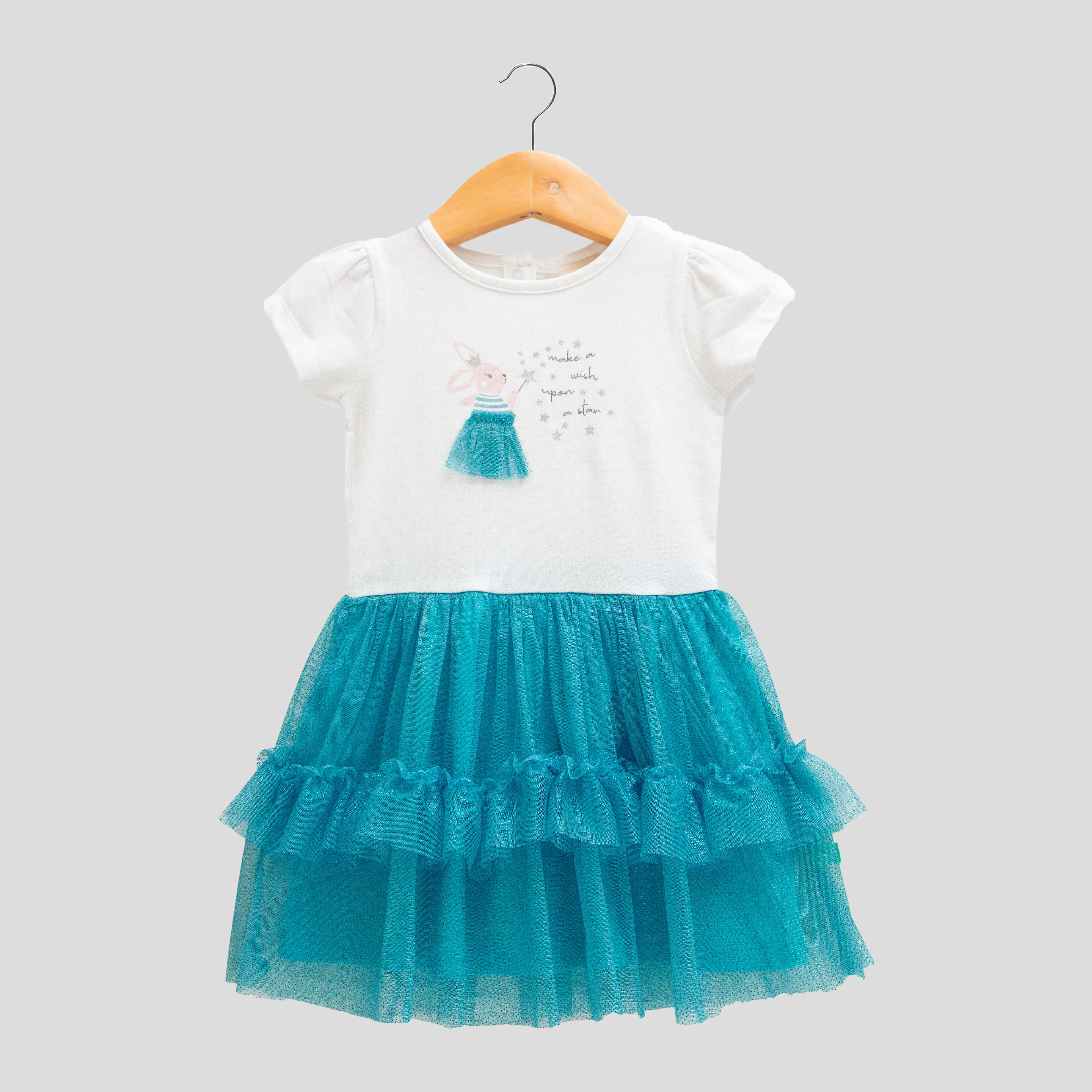 Glittery Ruffle Tulle Flair Dress for Toddlers