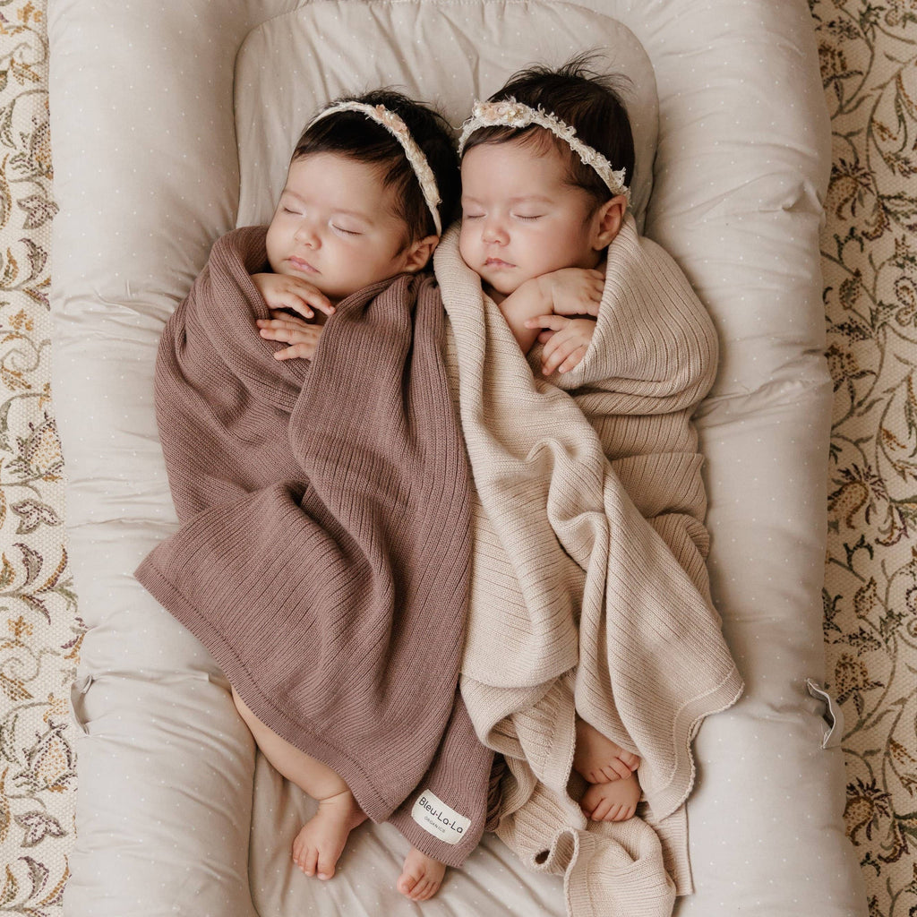 NEW! 100% Luxury Organic Cotton Ribbed Baby Swaddle Blanket