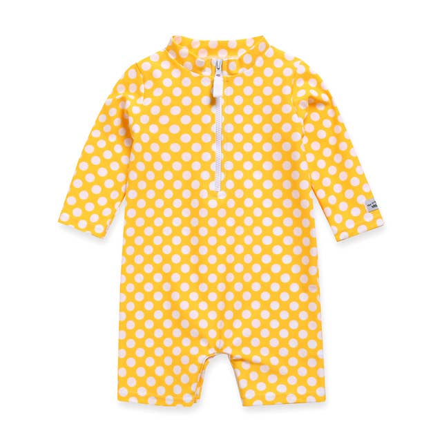 Baby Swimsuit Ocean Dot_Yellow