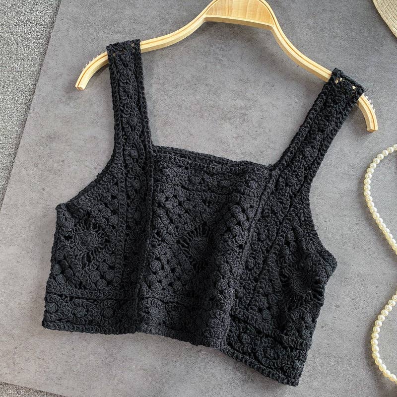 Crosa - Vintage Crochet Design Camisole - A Perfect Summer Top Tank