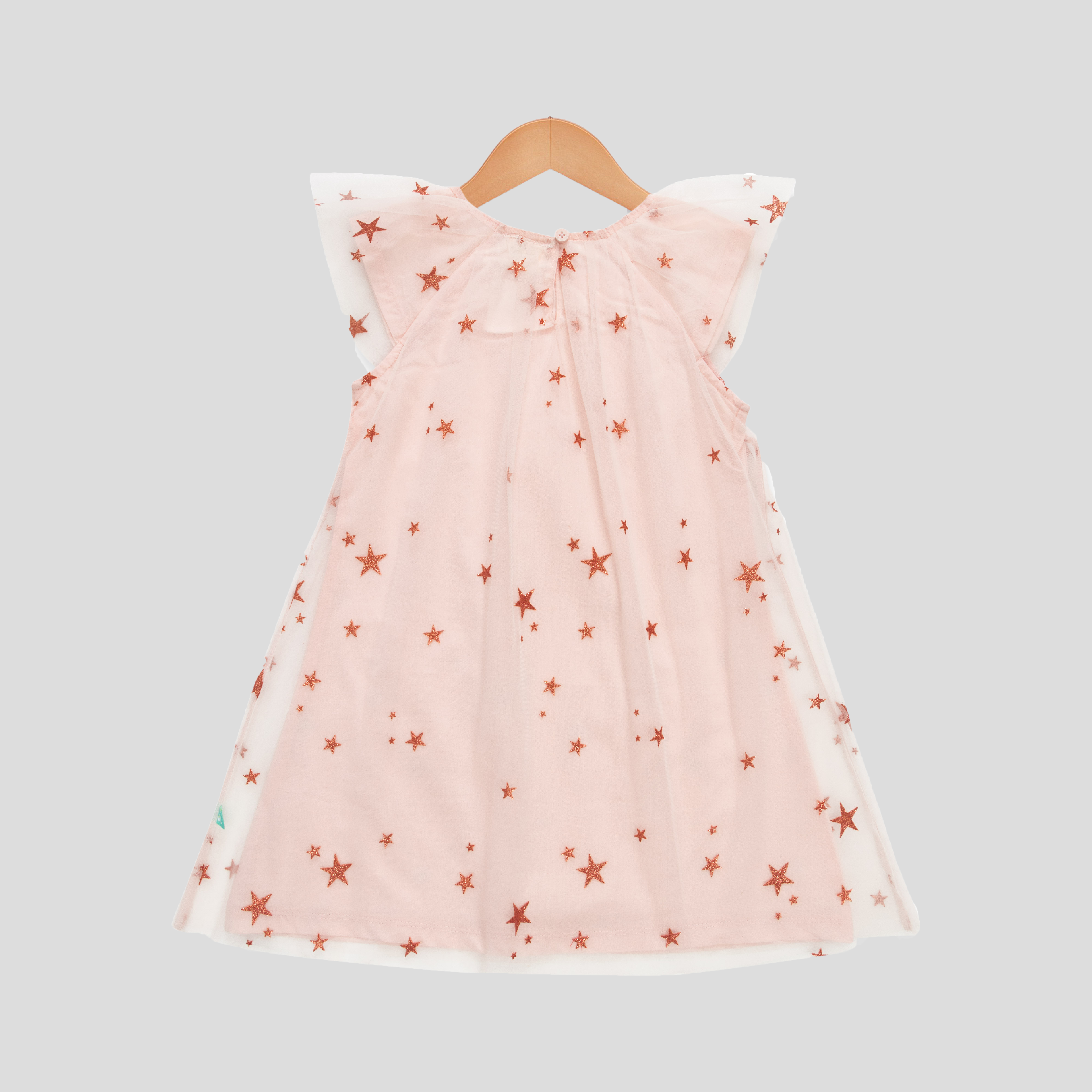 Starry Tulle Sleeveless Dress for Toddler - Peach