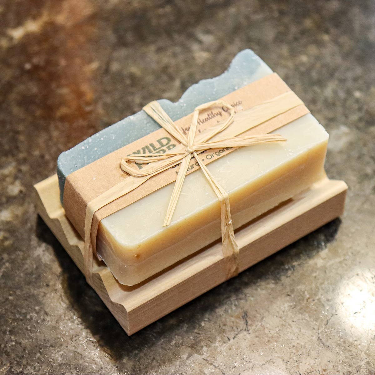 Natural Soap Bar + Wood Dish | Unique Gift Set