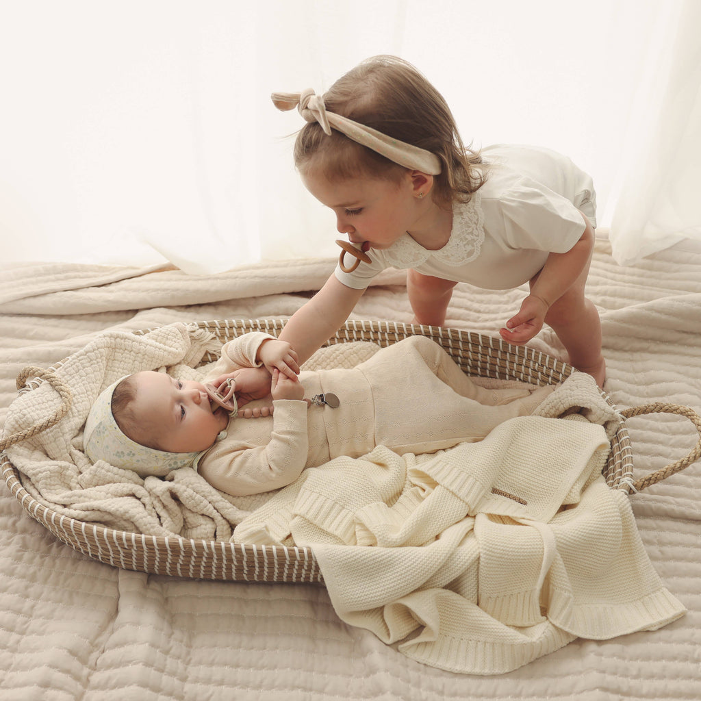 Heritage Knit 100% Organic Cotton Swaddle Baby Blanket