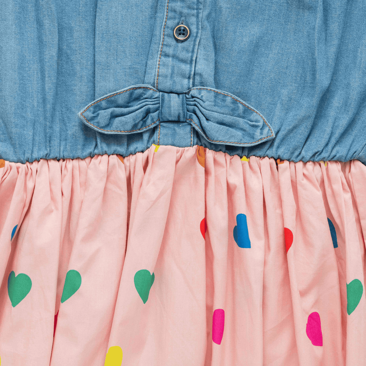 Stylish Collared Denim Flair Dress for Toddlers