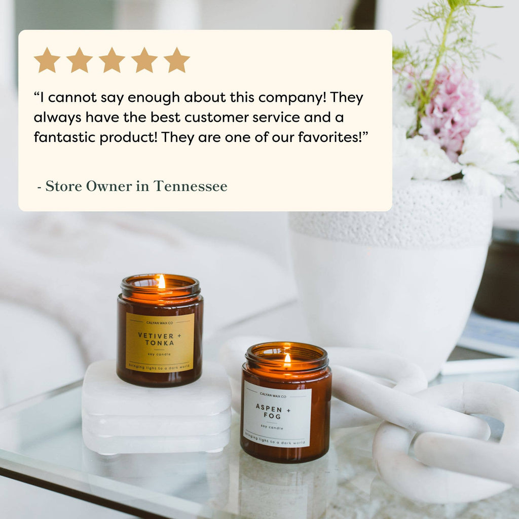 Oakmoss + Amber - Mini Amber Jar Soy Candle