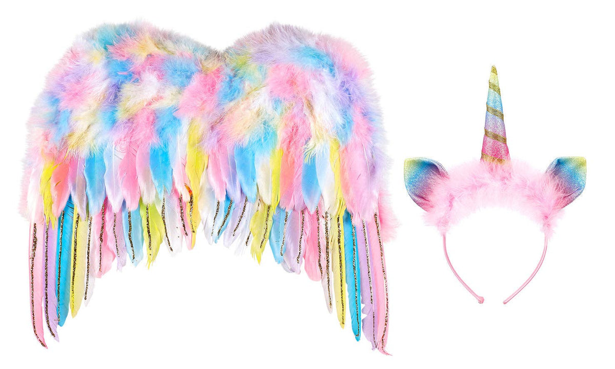 Unicorn Wings & Head band set - Costume Accessory for Kids - Carnival & Festive Use