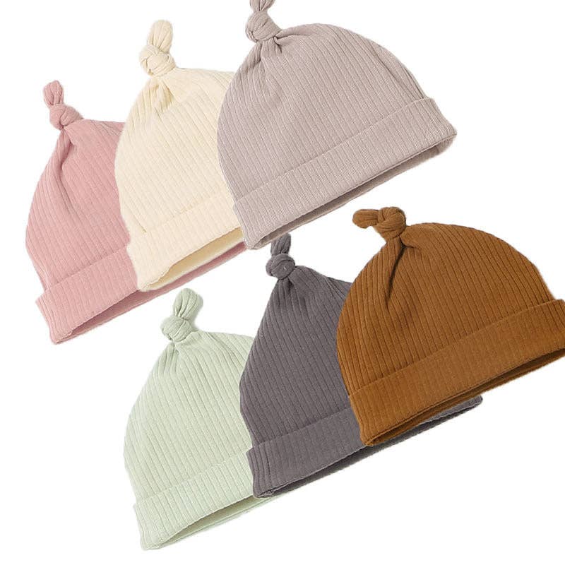 Baby Cotton Beanie Hat for 0-6 Months - All-Season Soft Cap