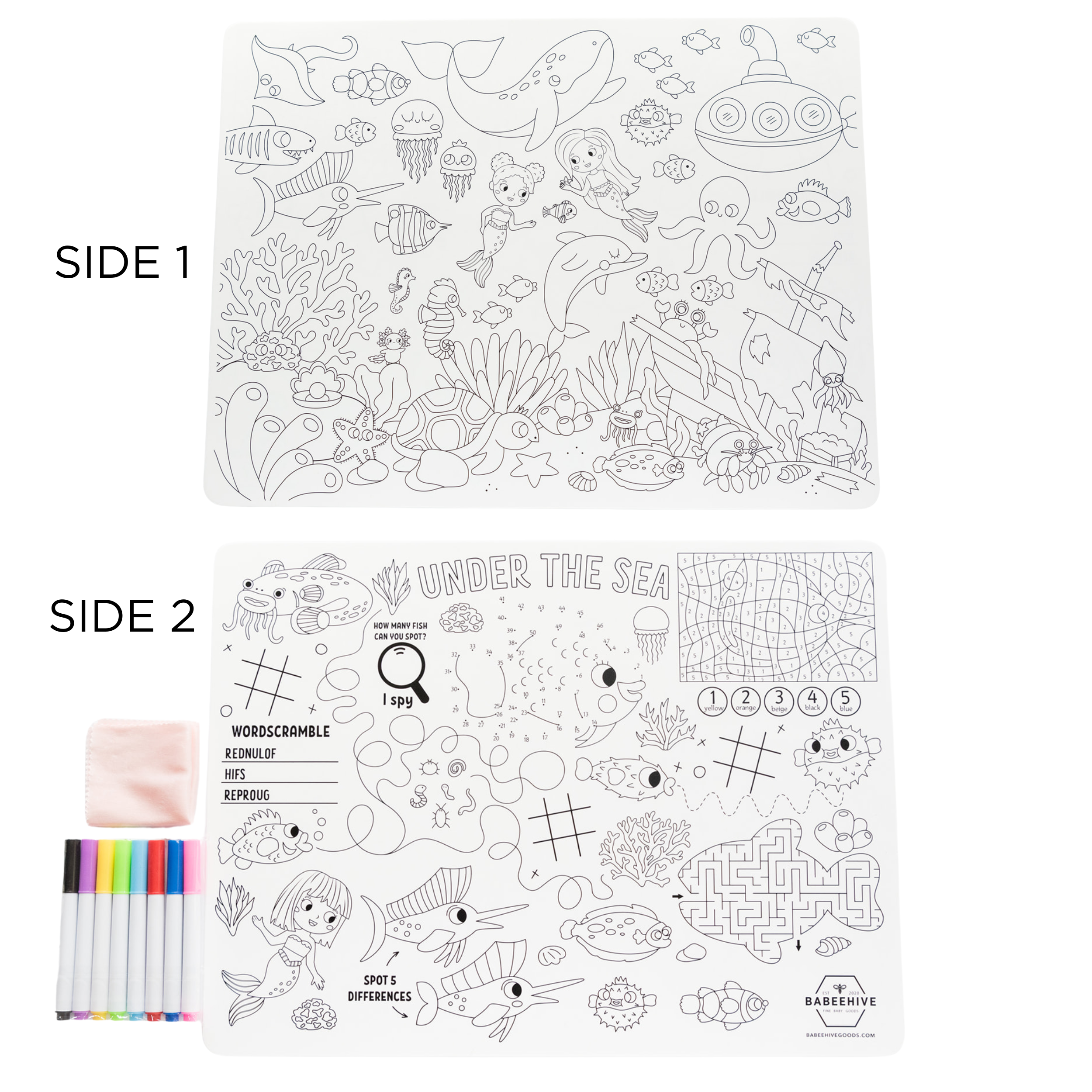 Silicone Reusable Coloring Placemat