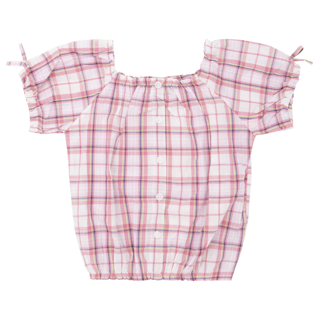 Tonal Plaid Tiered Top