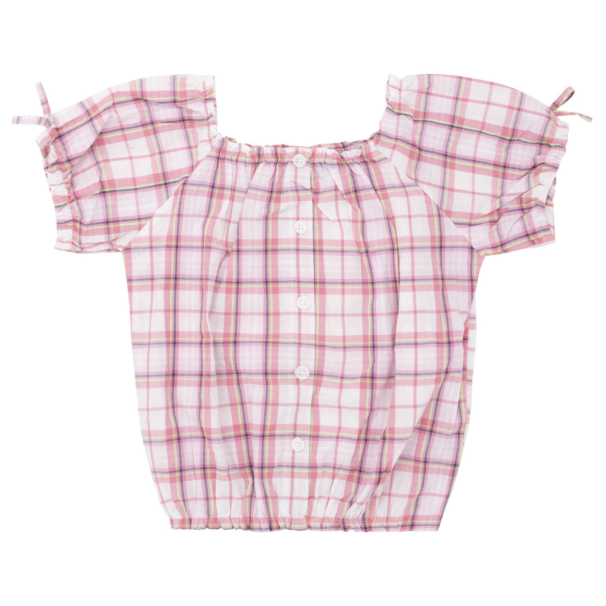 Tonal Plaid Tiered Top
