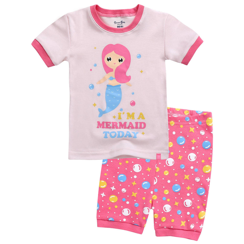 Mermaid Pink Short Sleeve Pajama Set