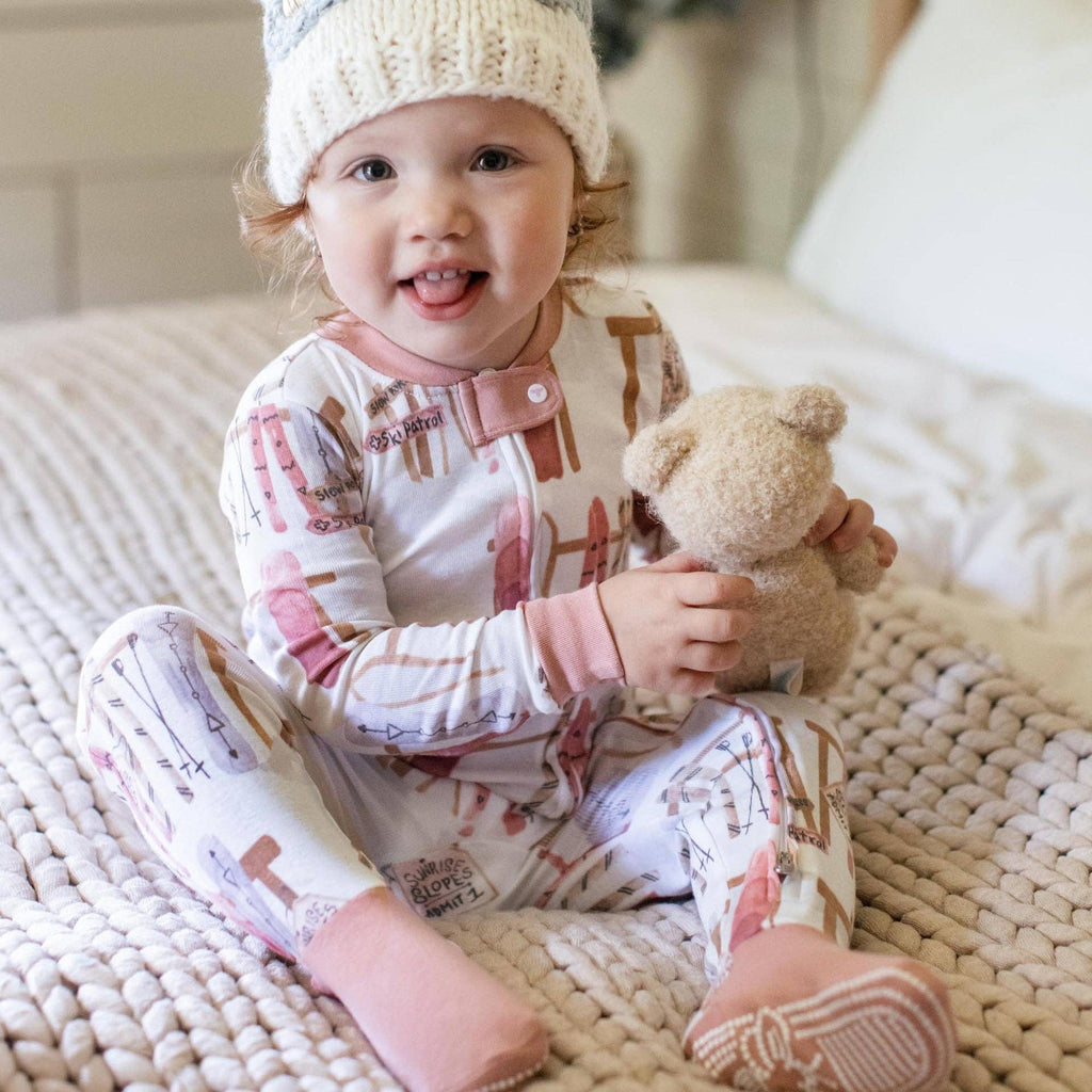 Sunrise Slopes Organic Cotton Two-Piece Pajamas - Organic Rose