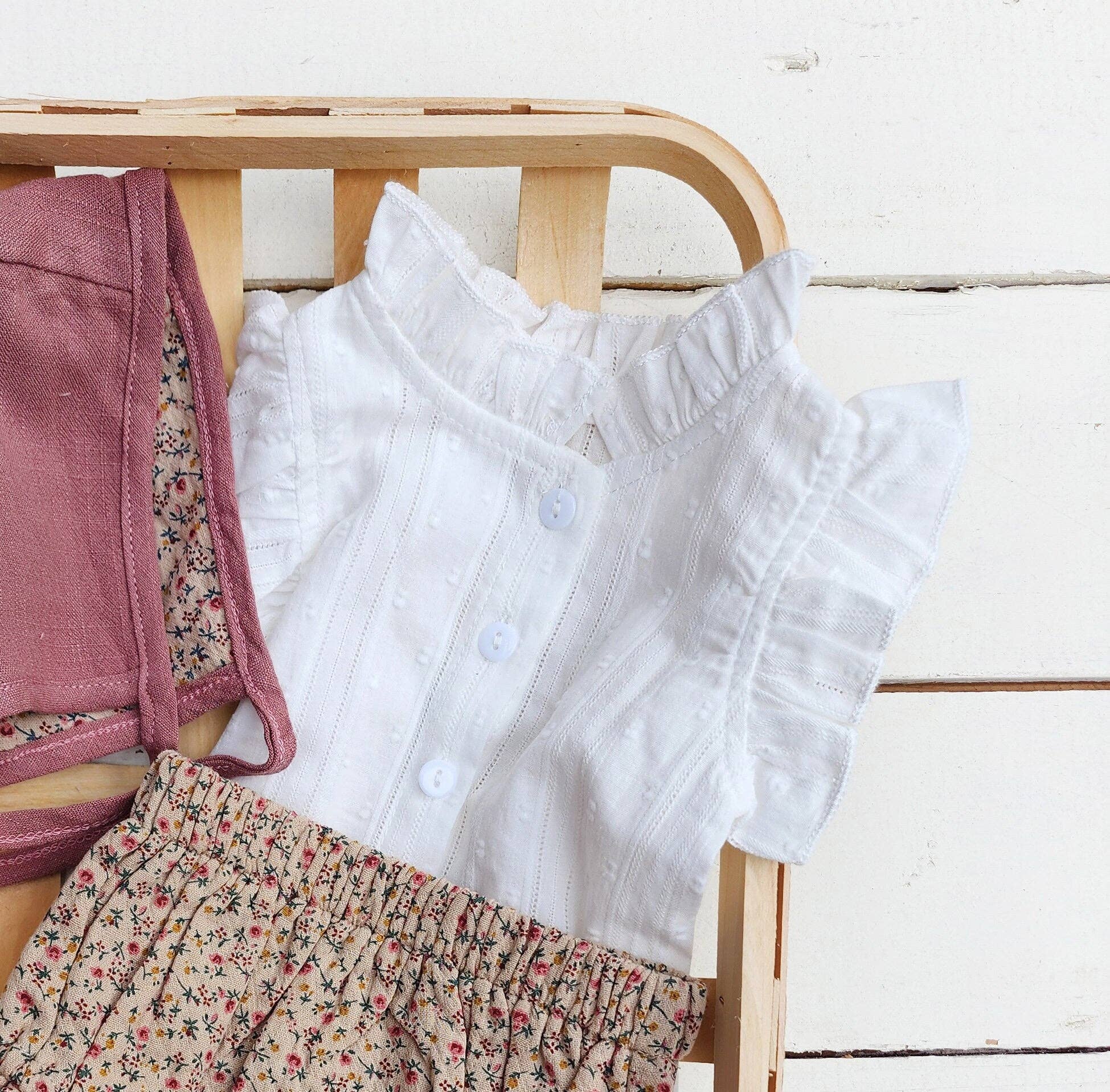 Blouse & Gingham Bloomer Set