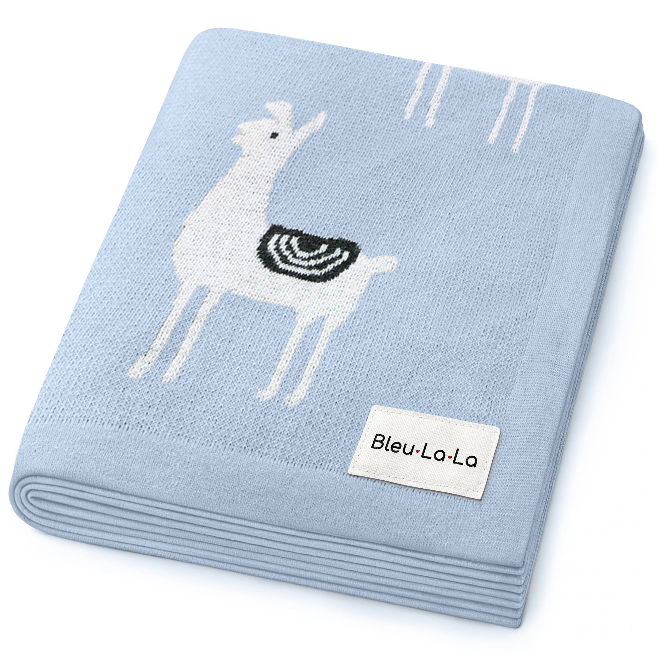 100% Luxury Cotton Swaddle Receiving Baby Blanket - Llama