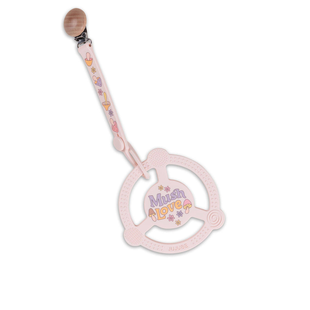 Silicone Teether Ring with Detachable Clip Mushy Love