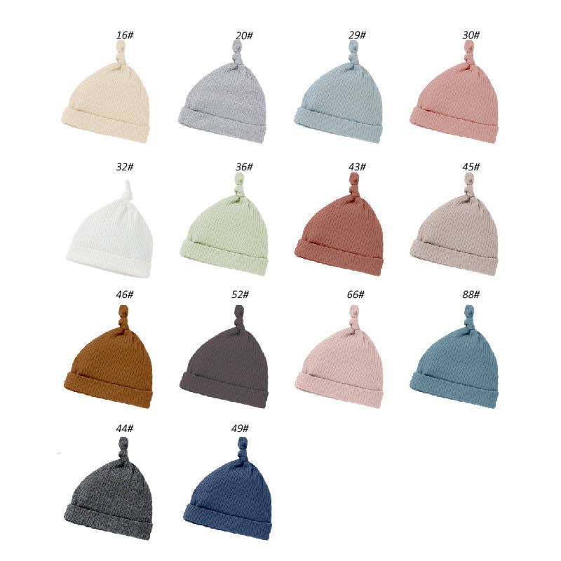 Baby Cotton Beanie Hat for 0-6 Months - All-Season Soft Cap
