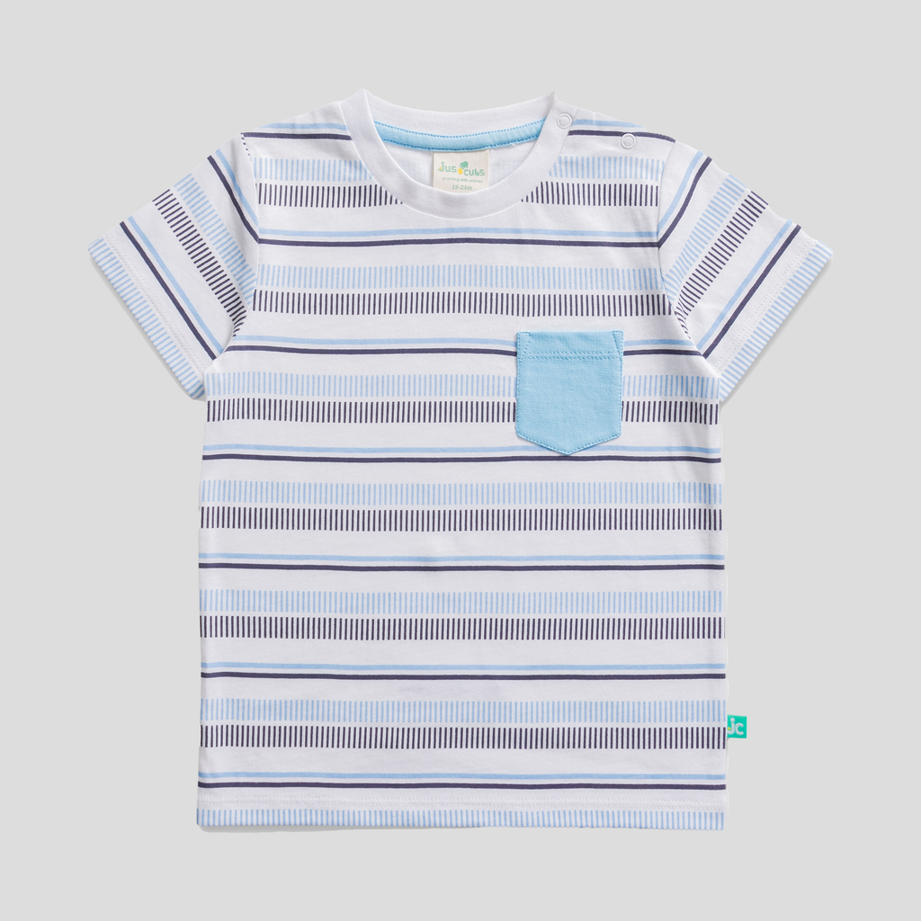 Striped T-Shirt and Shorts Set for Toddler Boys