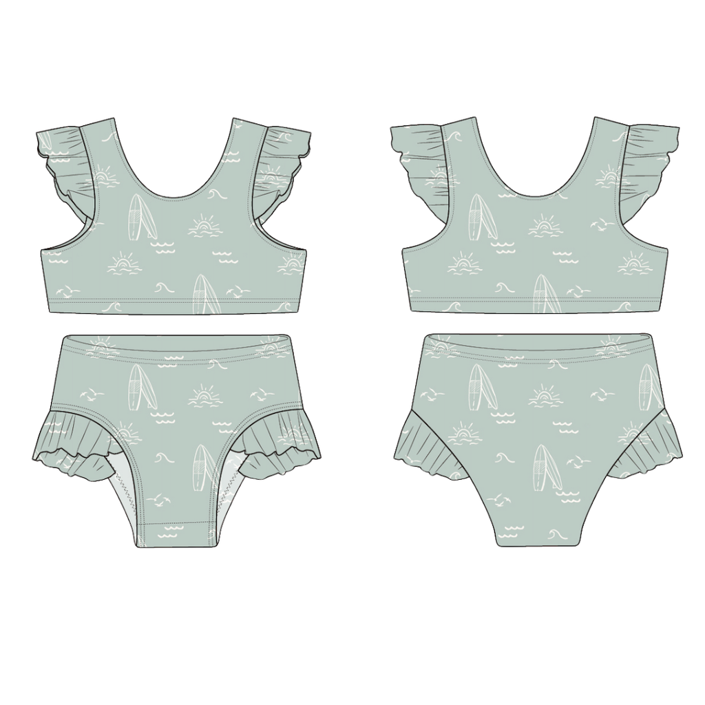 Sage Surfer Flutter Bikini