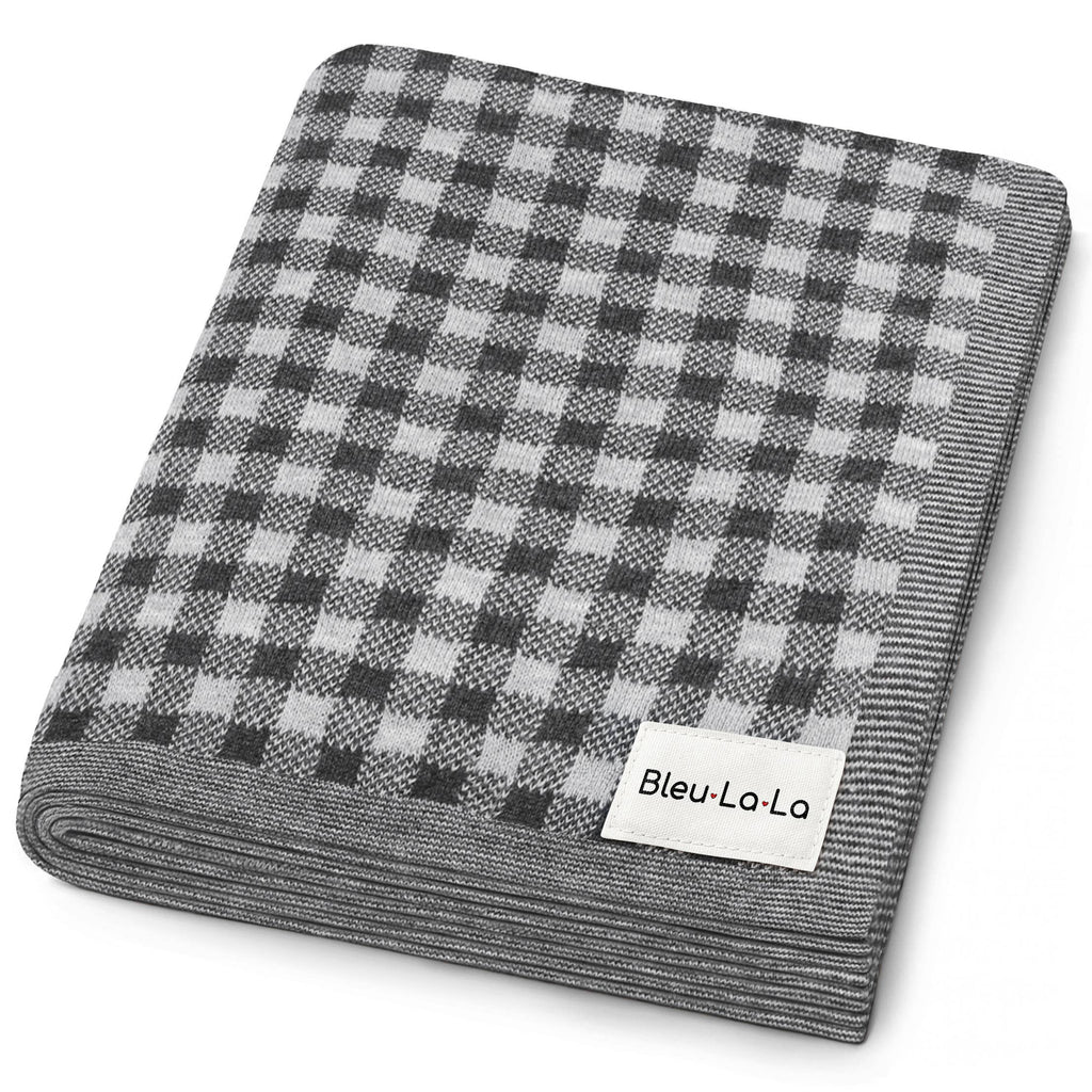 100% Luxury Cotton Swaddle Receiving Baby Blanket - Plaid