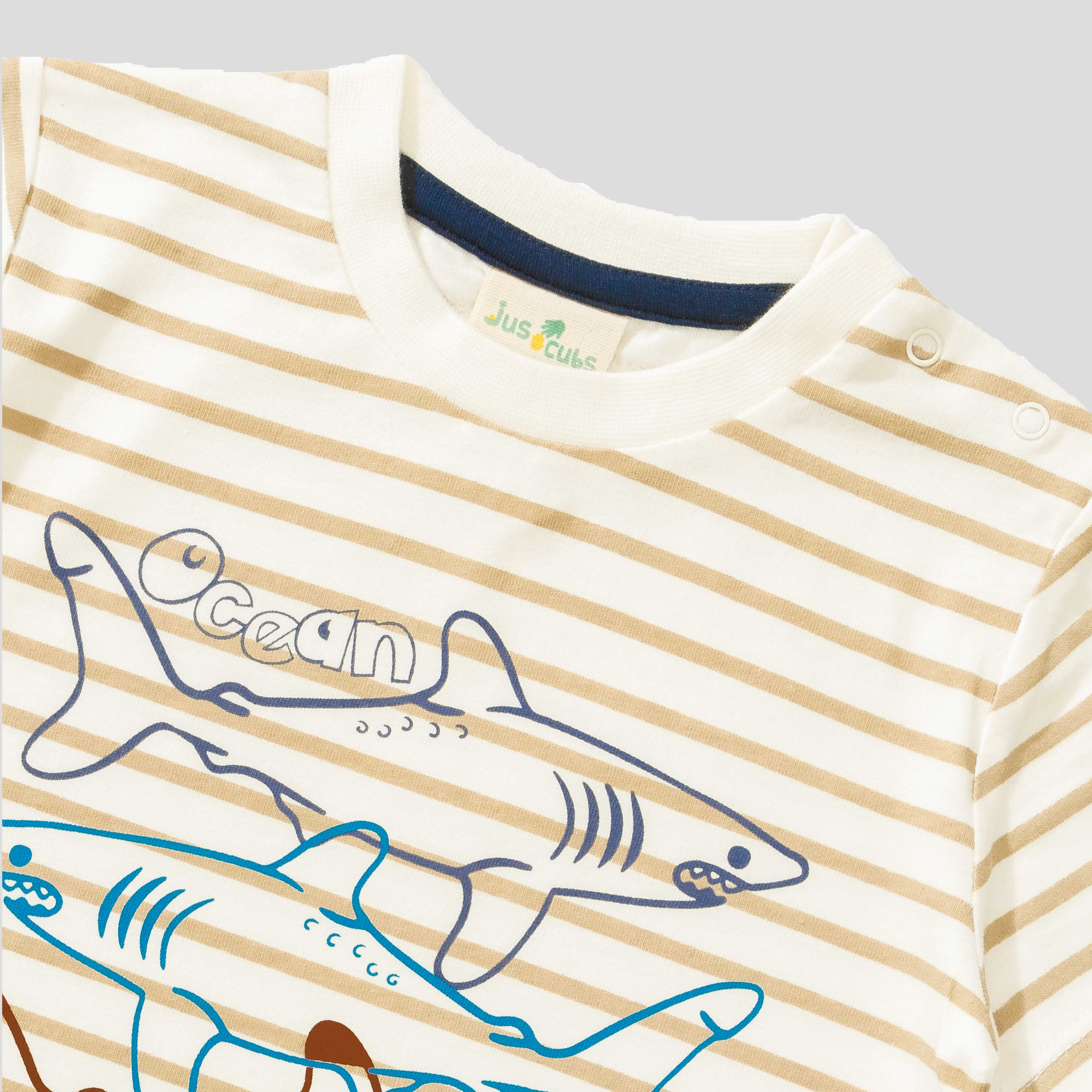 Summer Beige T-Shirt for Toddler Boys