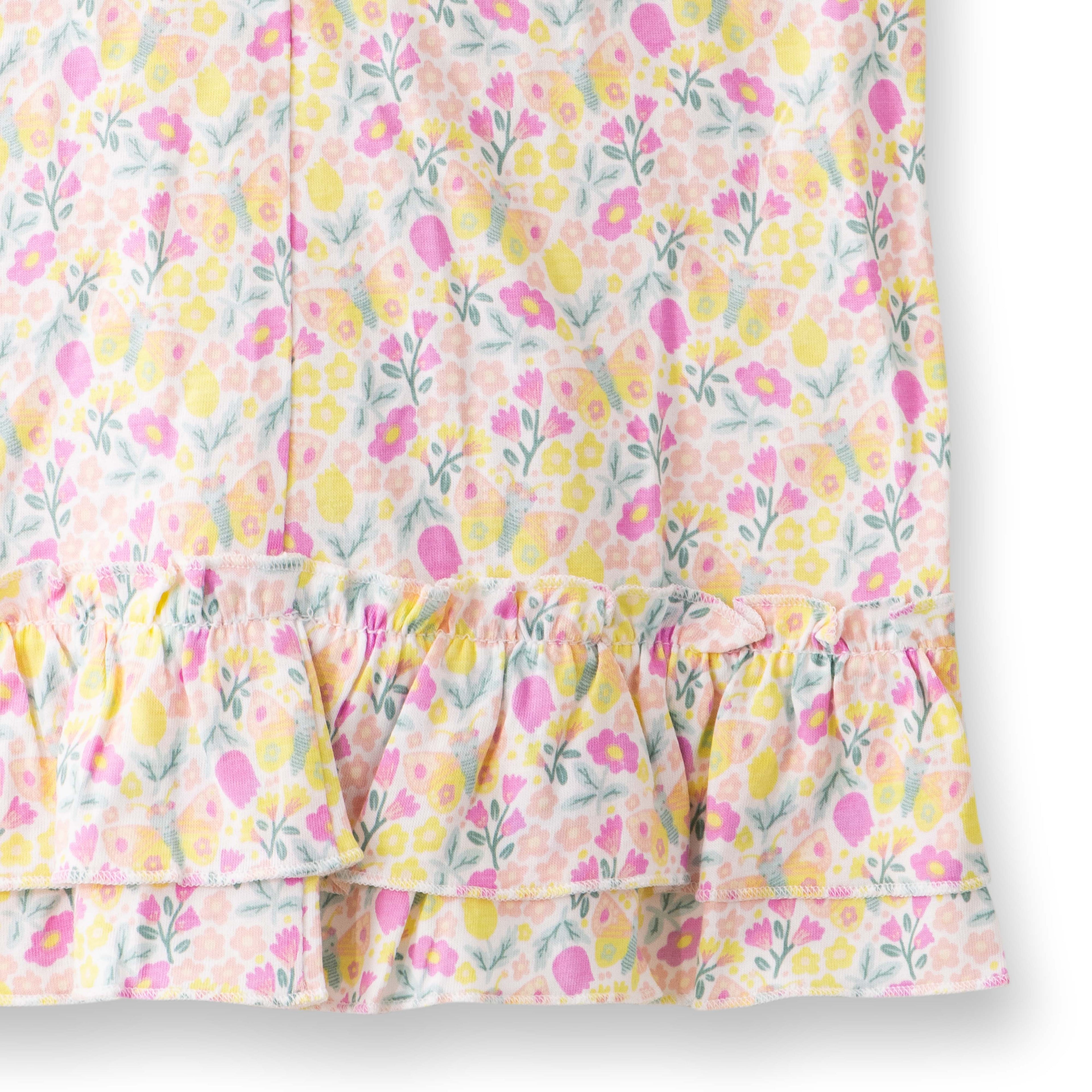 Organic Toddler Girls’ Floral & Striped Sleeveless Top Set