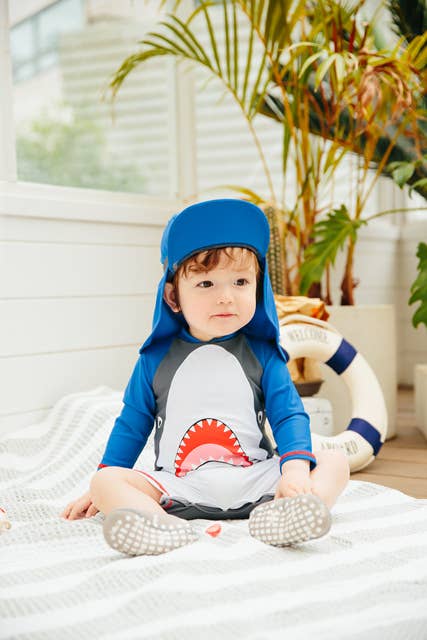 Baby Swimsuit Baby Jaws_White