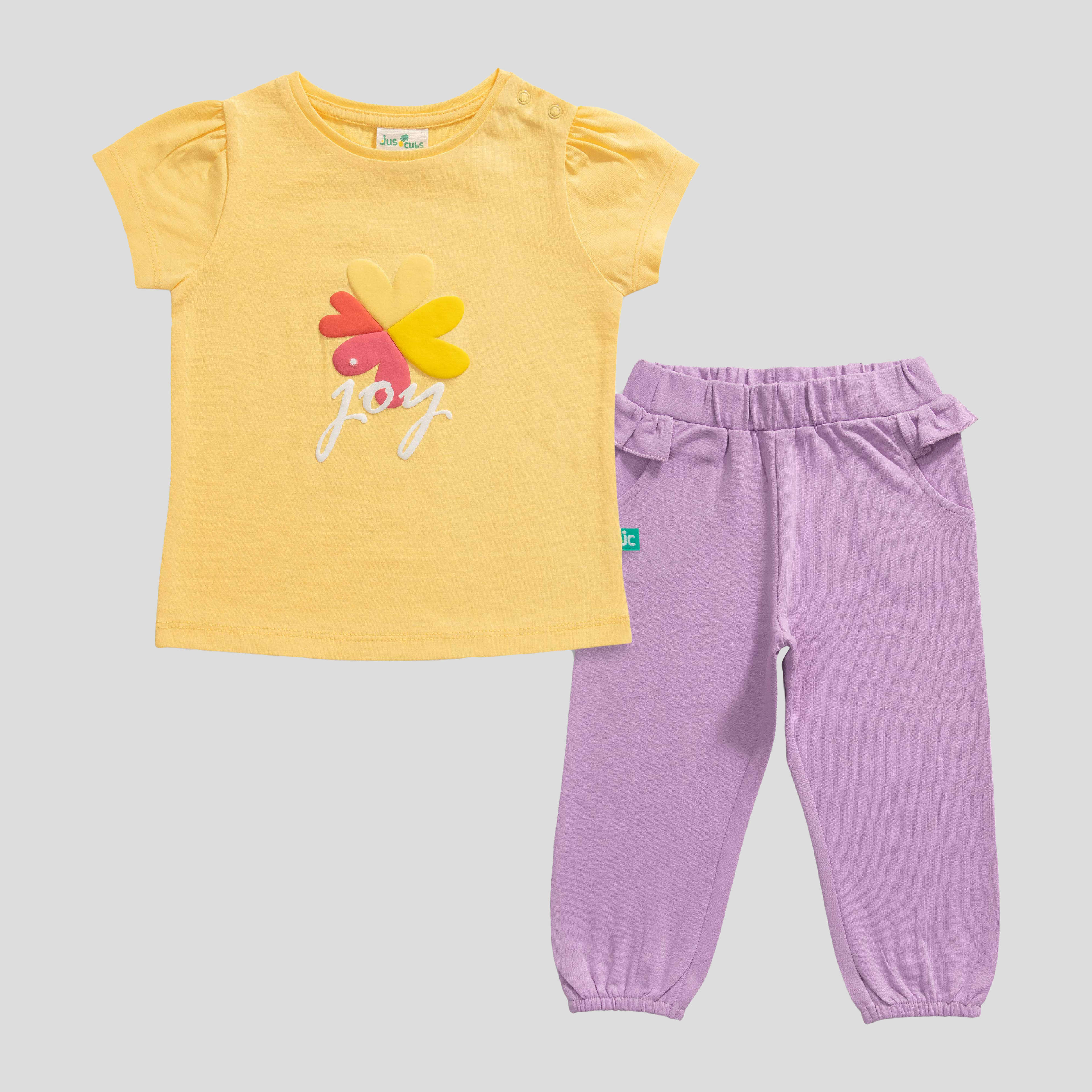 Puff Sleeve Tee & Ruffled Jogger Set for Toddlers