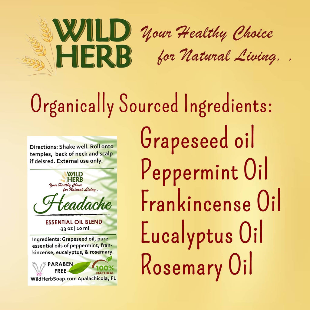 Natural Headache Relief Roller Bottle Essential Oils