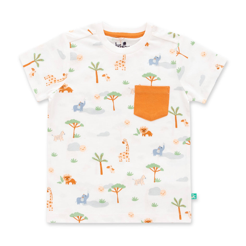 Organic Safari Print Toddler T-Shirt & Jogger Set – Mustard