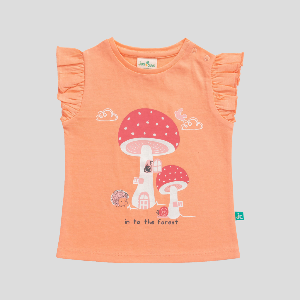 Mushroom House Ruffled Tee & Shorts Set for Toddler
