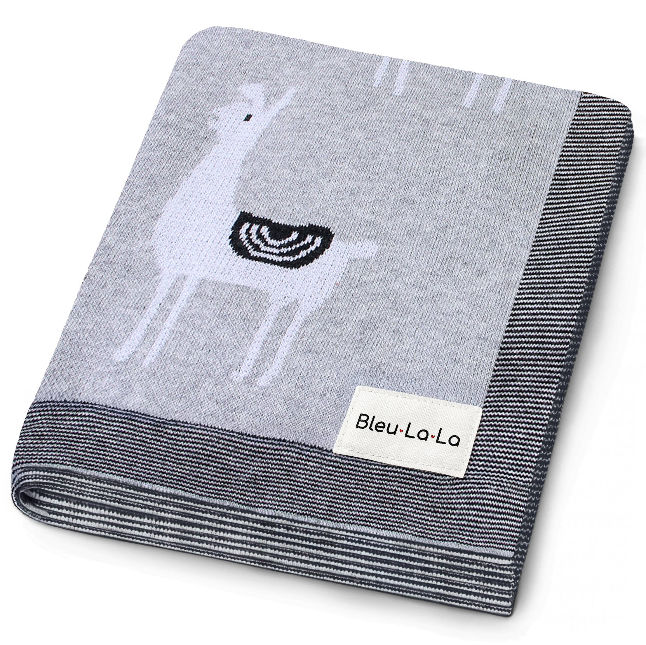100% Luxury Cotton Swaddle Receiving Baby Blanket - Llama
