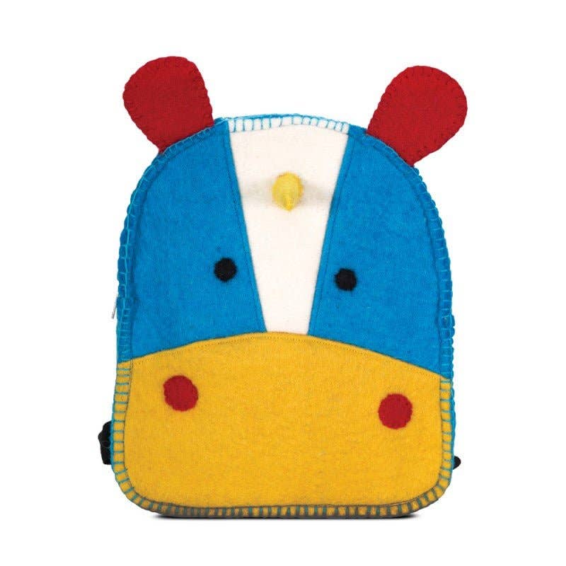Turquoise and Yellow Unicorn Felted Backpack