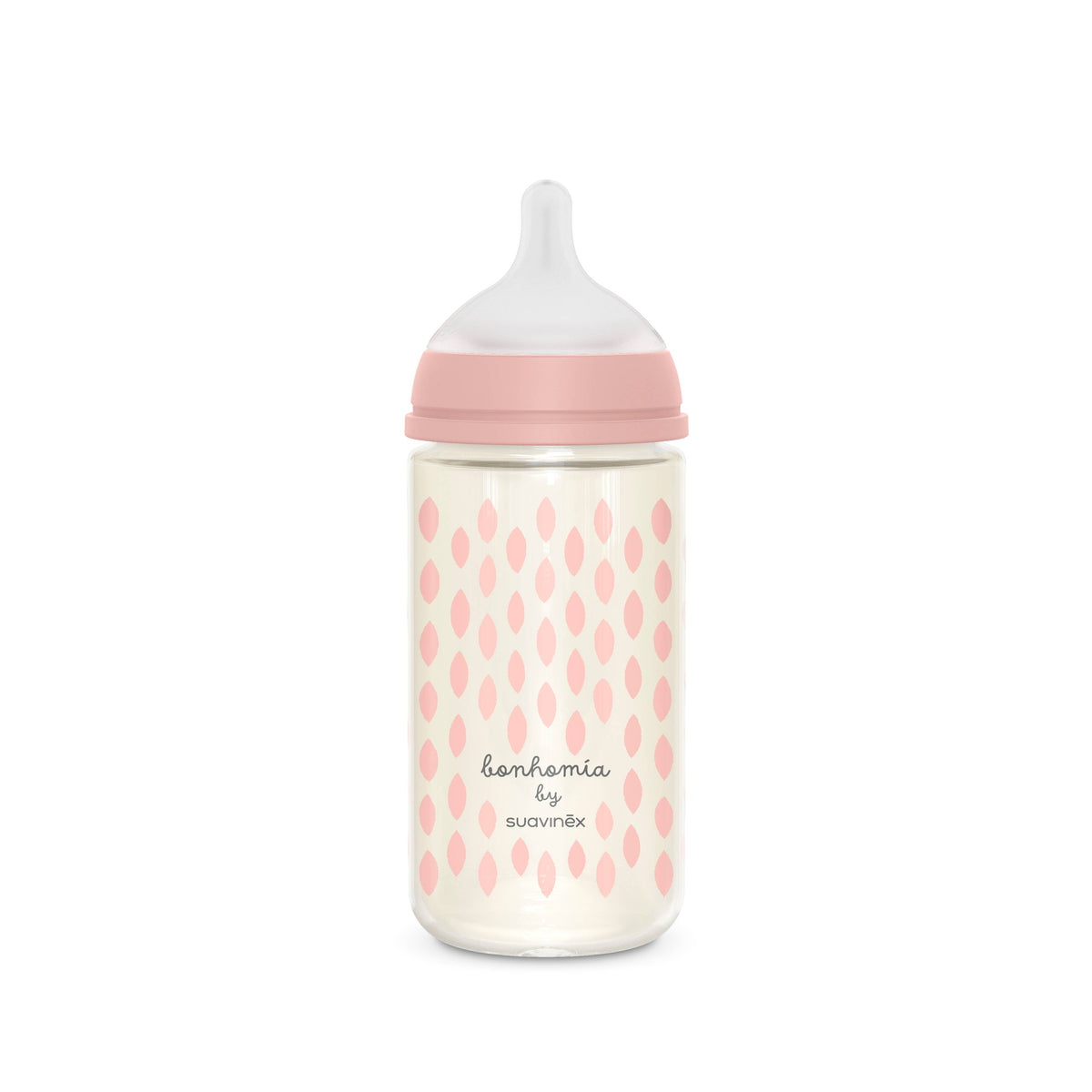 Suavinex Bonhomia SX PRO™ 8oz Glass Bottle, Medium Flow-Pink