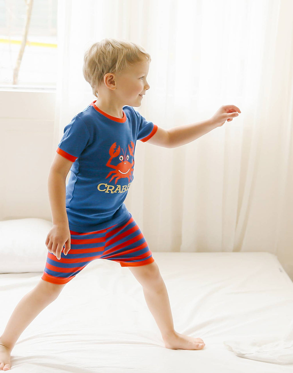 Blue Crab Short Sleeve Pajama Set
