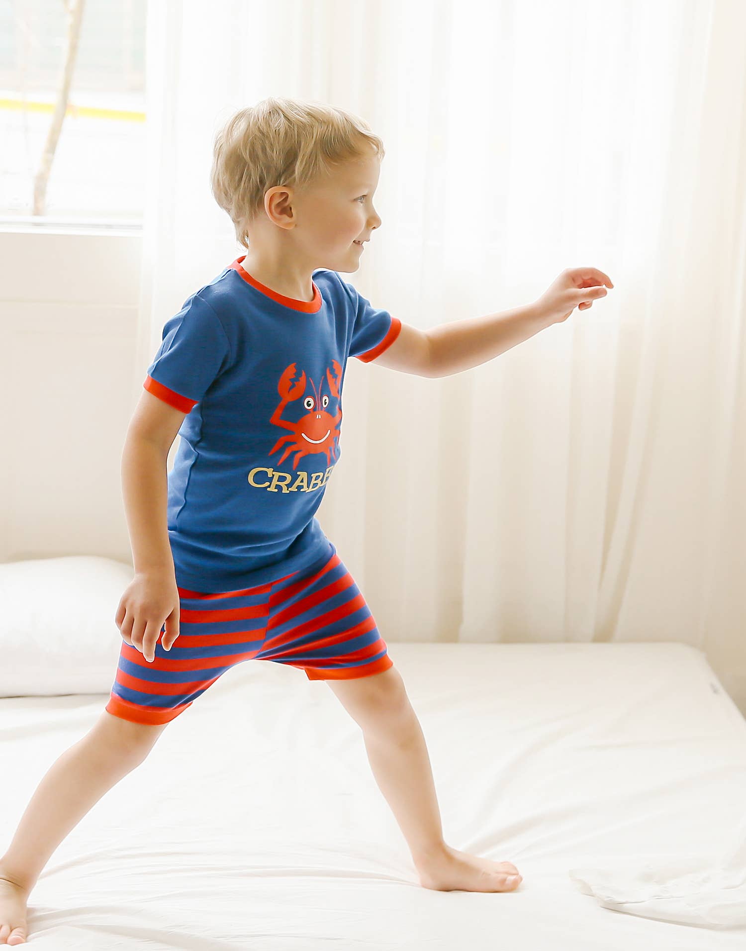 Blue Crab Short Sleeve Pajama Set