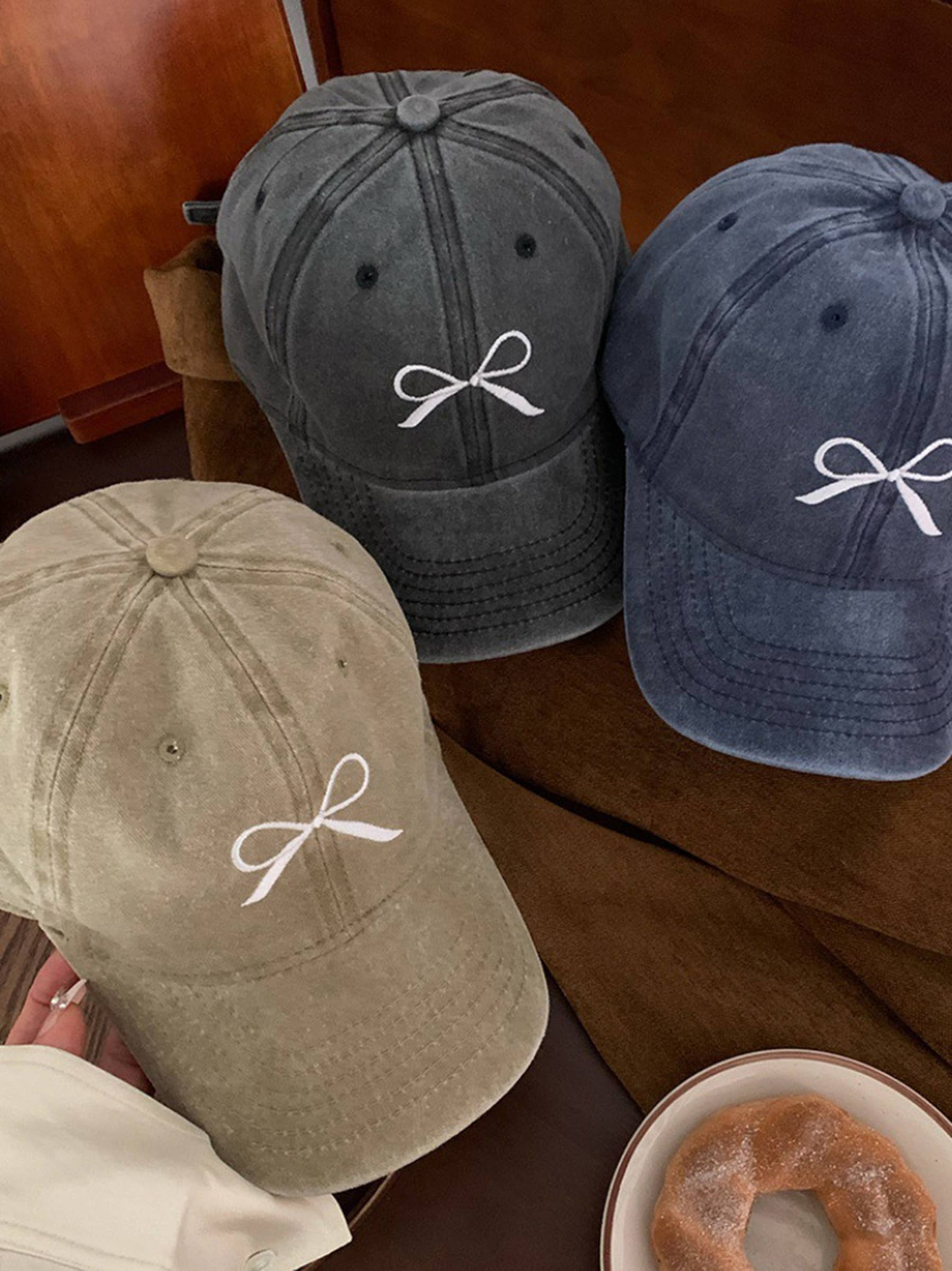 Bow Embroidered Baseball Cap