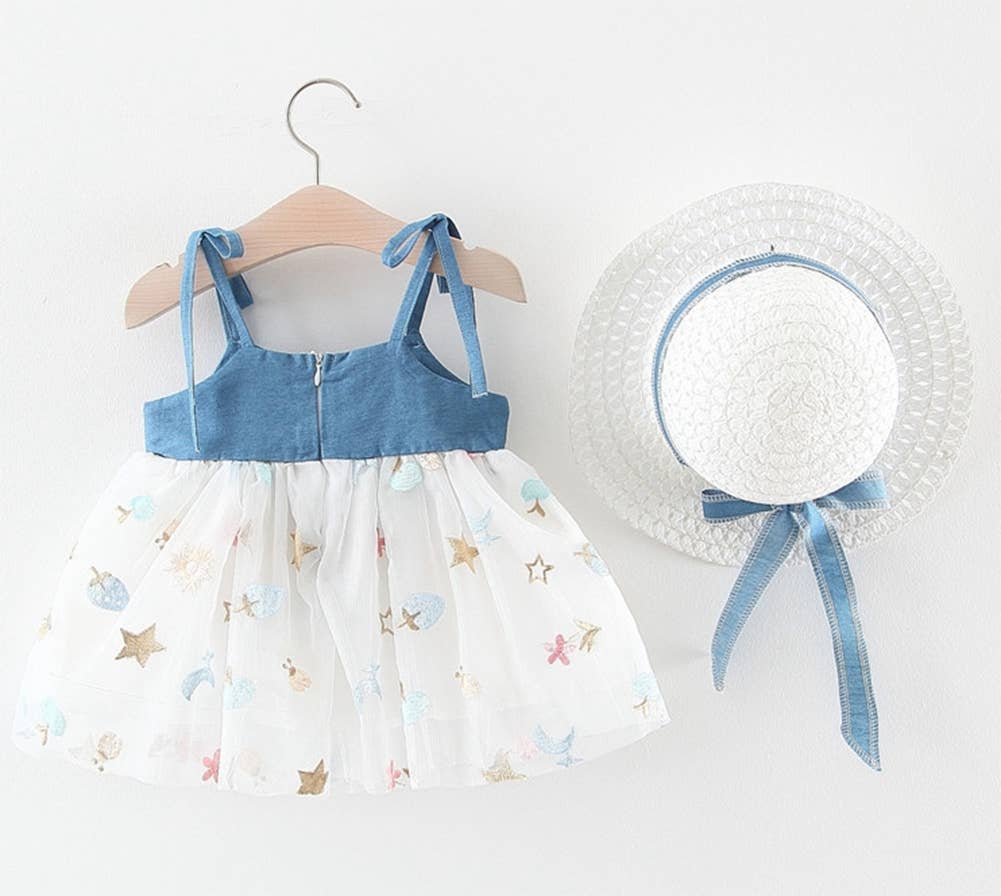 Stardom Denim Tutu Baby Girl Dress & Matching Hat