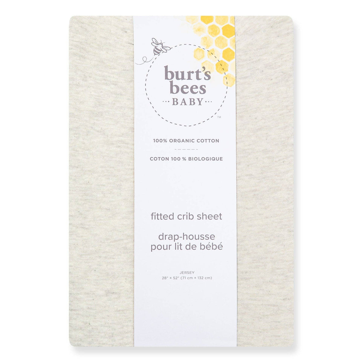 Solid Organic Cotton BEESNUG® Fitted Crib Sheet - Oatmeal
