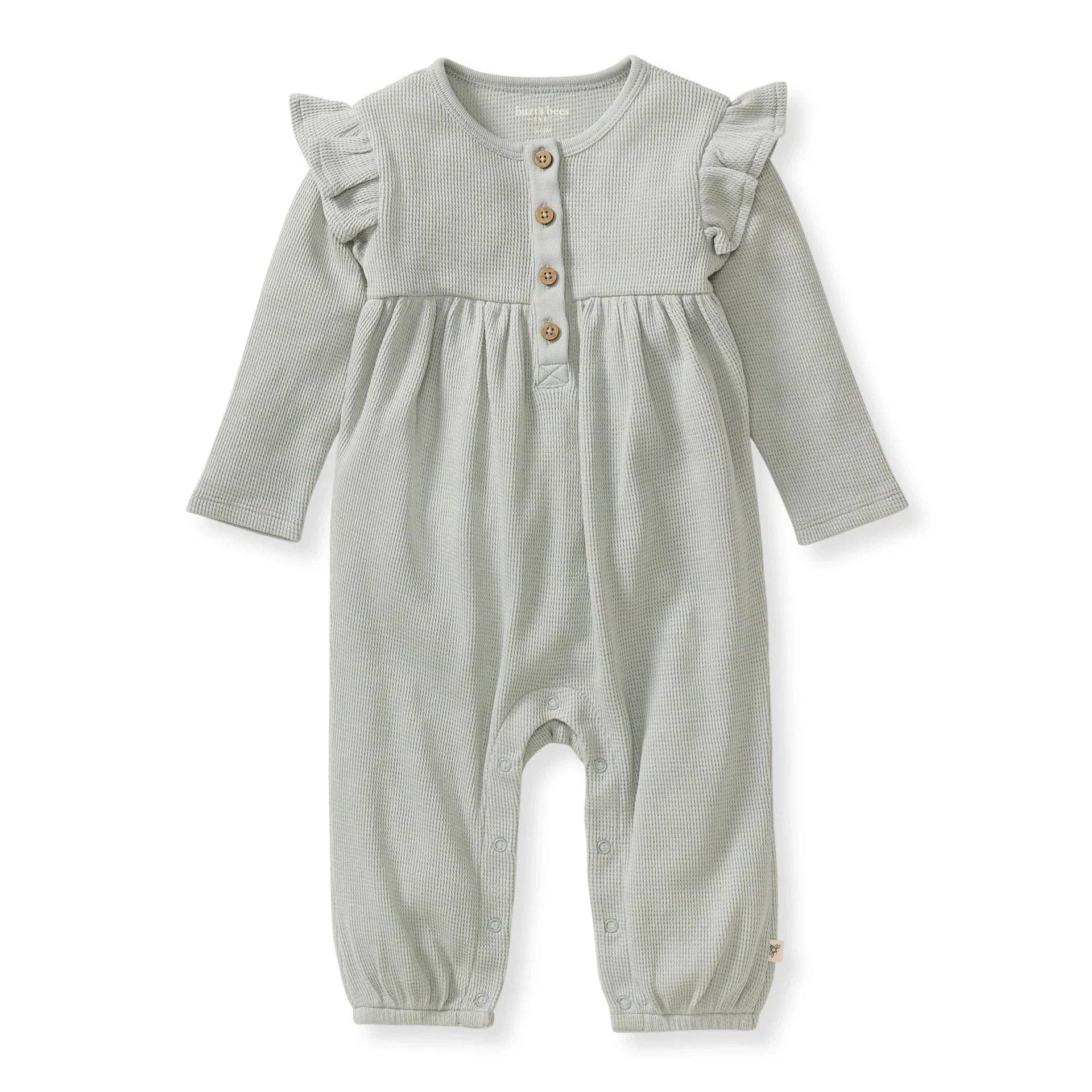 Organic Cotton Baby Girl Thermal Jumpsuit