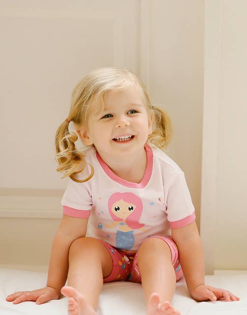 Mermaid Pink Short Sleeve Pajama Set