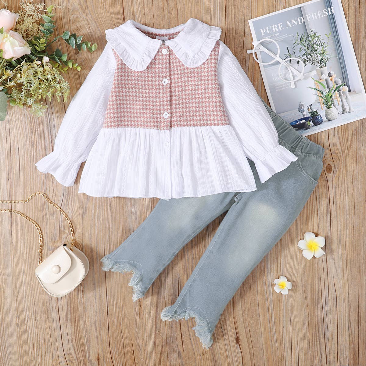 2-piece Toddler Girl Top & Denim Jeans Set