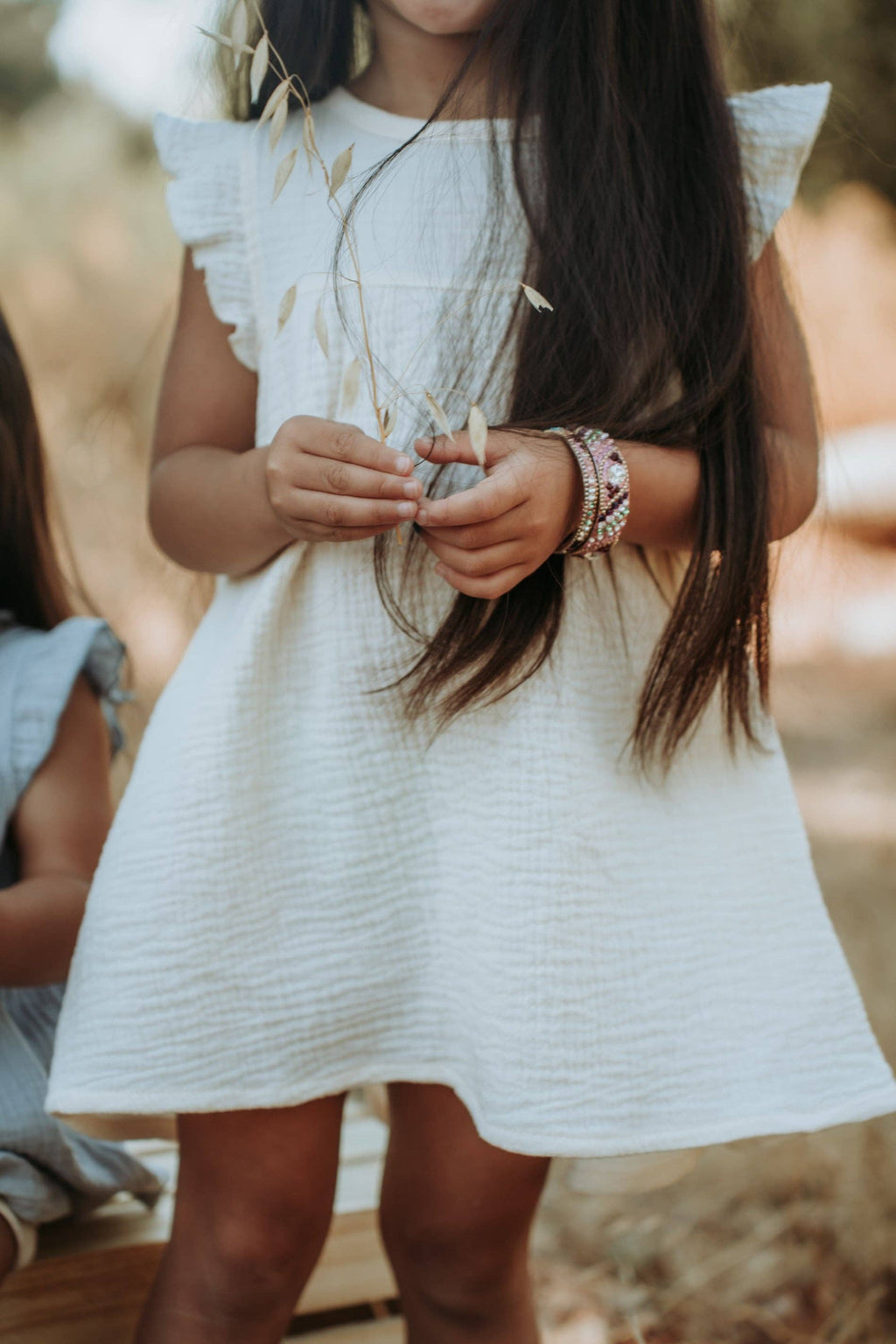 The Charlotte - Cream -Organic Muslin Sleeveless Dress