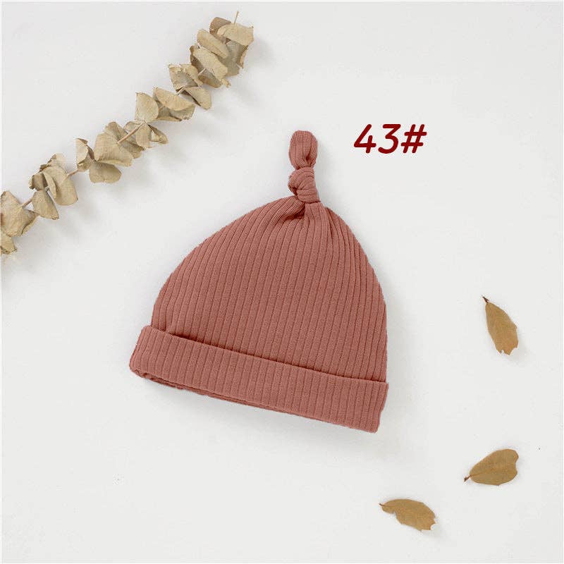 Baby Cotton Beanie Hat for 0-6 Months - All-Season Soft Cap