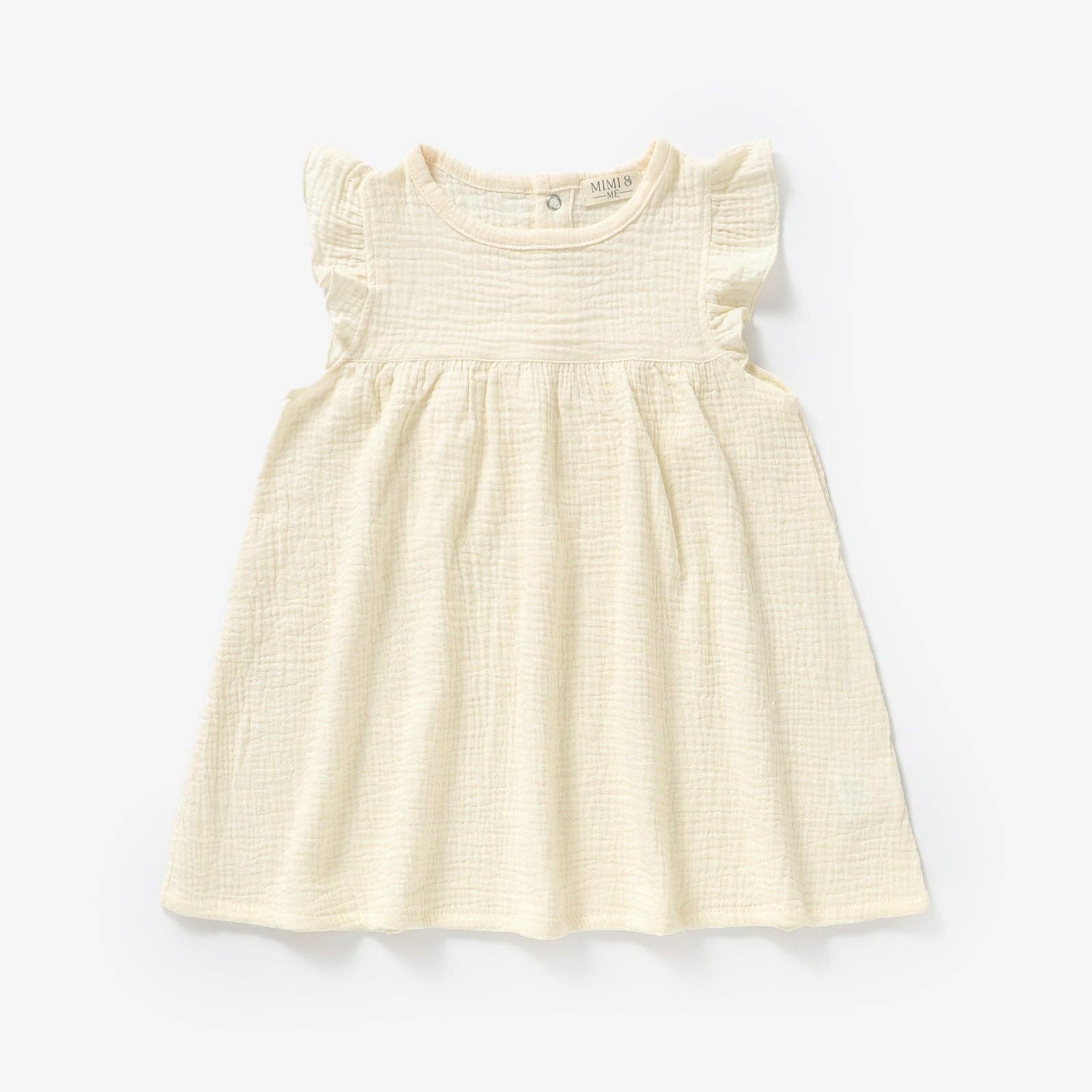 The Charlotte - Cream -Organic Muslin Sleeveless Dress